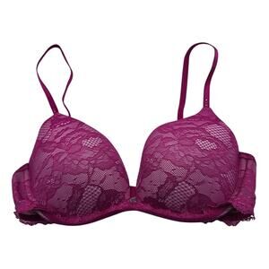 Victorias Secret Womens Sz 34C Biofit Push Up Bra Purple Lace